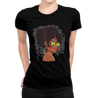 Afro Hair Jamaican Flag Women Black Melanin Jamaica Women T-shirt - Thegiftio UK