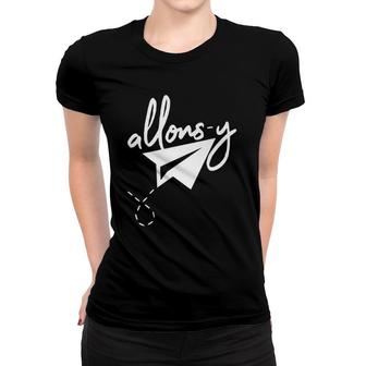 Allons Y French Let's Go Paper Plane Women T-shirt | Mazezy CA