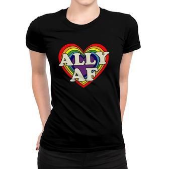 Ally Af - Gay Pride Month - Lgbt Heart Rainbow Women T-shirt | Mazezy UK