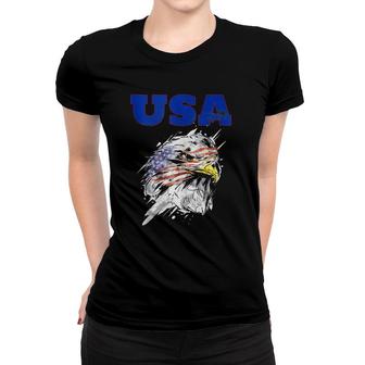 American Bald Eagle Usa Patriotic Us Flag National Bird Gift Women T-shirt | Mazezy