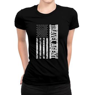 American Flag Travel Agent Women T-shirt | Mazezy