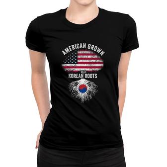 American Grown With Korean Roots Usa Korea Flag Women T-shirt | Mazezy