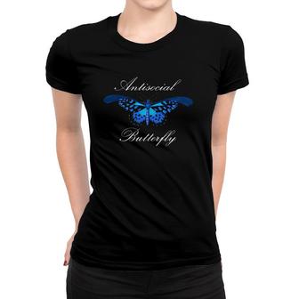Antisocial Butterfly Introvert Funny Social Anxiety Women T-shirt | Mazezy