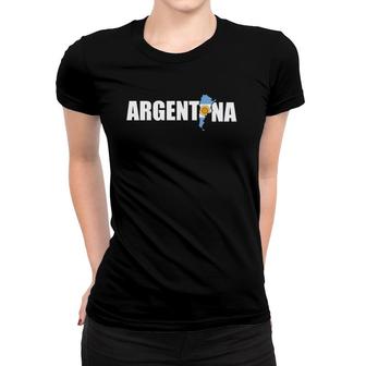 Argentina Flag Map Argentinian Flag Women T-shirt | Mazezy