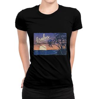 Aruba Souvenir Gift Sunset Beach Women T-shirt | Mazezy