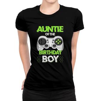Auntie Of The Birthday Boy Matching Video Game Women T-shirt | Mazezy