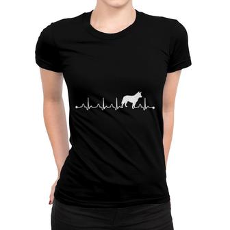 Australian Cattle Dog Heartbeat Ekg Dog Mom Women T-shirt | Mazezy