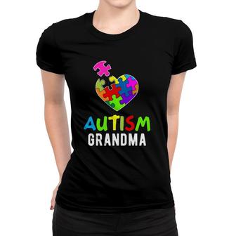 Autism Awareness Grandma Puzzle Heart  Women T-shirt