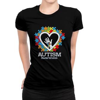 Autism Awareness Hands In Heart Women T-shirt | Mazezy