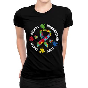 Autism Awareness Teacher Teach Accept Understand Love V2 Women T-shirt - Thegiftio UK