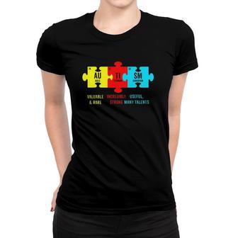 Autism Puzzle Chemical Definition Autism Awareness Women T-shirt | Mazezy