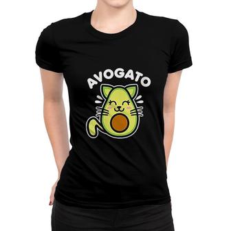 Avogato Cute Kawaii Avocado Cat Women T-shirt | Mazezy