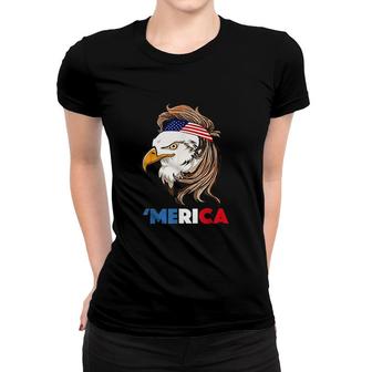 Bald Eagle Mullet 4th Of July Gifts American Flag Merica Women T-shirt | Mazezy