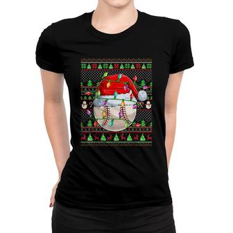 Baseball Family Matching Ugly Santa Baseball Christmas Women T-shirt | Mazezy