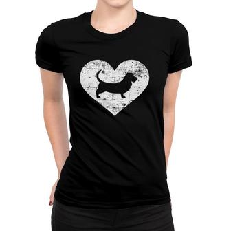 Basset Hound Heart Dog Lover Women T-shirt | Mazezy