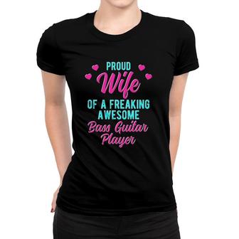 Bassist Husband Design For Bass Guitar Player Wife Women T-shirt | Mazezy