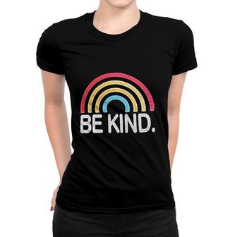 Be Kind Rainbow Graphic Women T-shirt | Mazezy