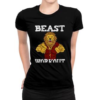 Beast Workout Weightlifting Bodybuilding Fitness Gym Women T-shirt | Mazezy