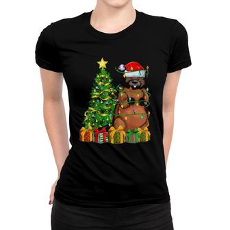 Beaver Lighting Xmas Tree Matching Beaver Christmas Women T-shirt | Mazezy