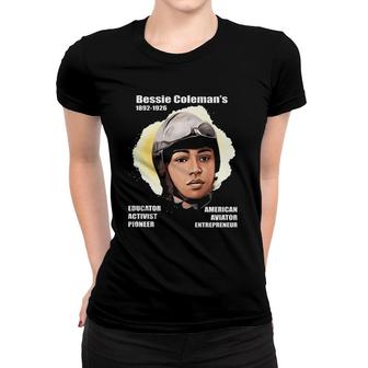 Bessie Coleman In Full Colors Dark Women T-shirt | Mazezy