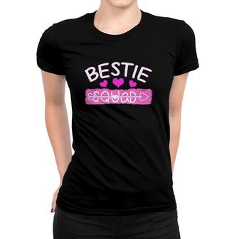 Bestie Squad Best Friends Hearts Women T-shirt | Mazezy