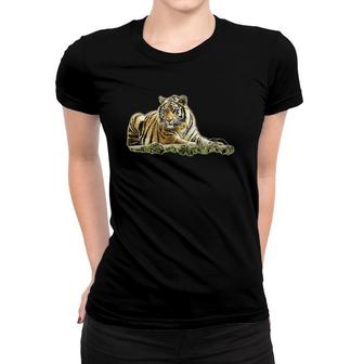 Big Cat Cartoon Filter Bengal Tiger Women T-shirt | Mazezy