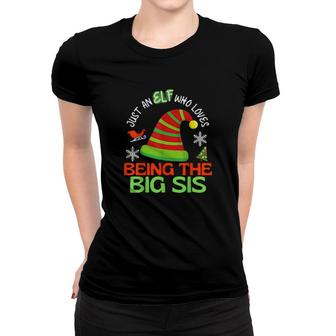 Big Sis Elf Christmas Party Matching Family Women T-shirt | Mazezy