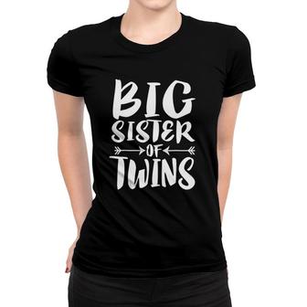 Big Sister Of Twins New Sister Sibling Gift Women T-shirt | Mazezy