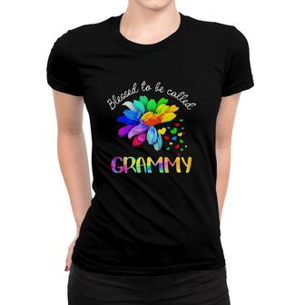 Blessed Grandma Colorful Flower Blessed To Be Called Grammy Mother's Day Gift Women T-shirt | Mazezy
