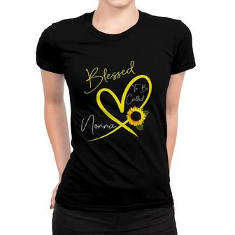 Blessed To Be Called Nonna Sunflower Heart Mother's Day Women T-shirt | Mazezy