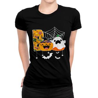 Boo Halloween Ghost Witch Pumpkins Costume Girls Boys Boo Women T-shirt | Mazezy
