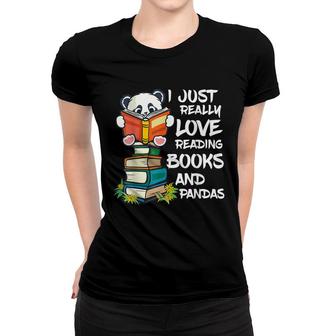 Book Lover Kids Panda Lover Book Reading Women T-shirt - Seseable