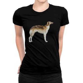 Borzoi Dog Tee Tees Women T-shirt | Mazezy