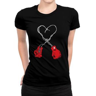 Boxing Boxer Valentines Day Heart Boxing Fight Box Club Women T-shirt | Mazezy