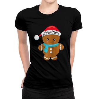 Brother Matching Family Gingerbread Christmas Pajamas Gift Raglan Baseball Tee Women T-shirt | Mazezy