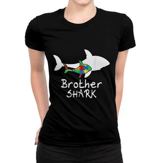 Brother Shark Puzzle Piece Cool Autism Awareness Gift Women T-shirt | Mazezy