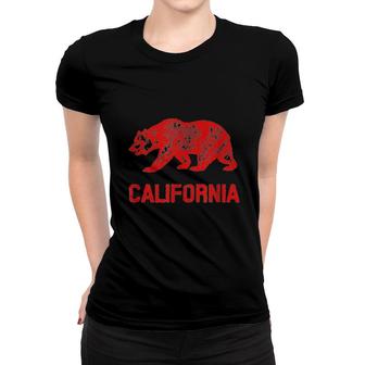 California Republic Flag Distressed Bear Women T-shirt | Mazezy
