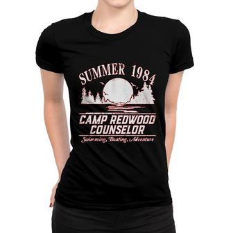 Camp Redwood Counselor Summer 1984 Women T-shirt | Mazezy