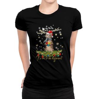 Cat Autism It's Ok To Be Different Merry Christmas Sweat Women T-shirt | Mazezy