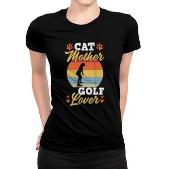 Cat Mother Golf Retro Vintage Style Cute Golf Mom Gear Women T-shirt | Mazezy