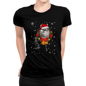 Cat Ragamuffin Tree Christmas Light Women T-shirt | Mazezy