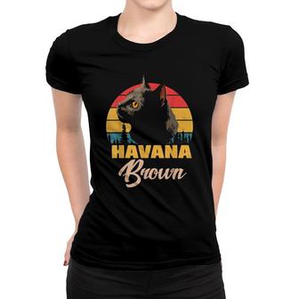 Cats 365 Retro Havana Brown Cat Women T-shirt | Mazezy
