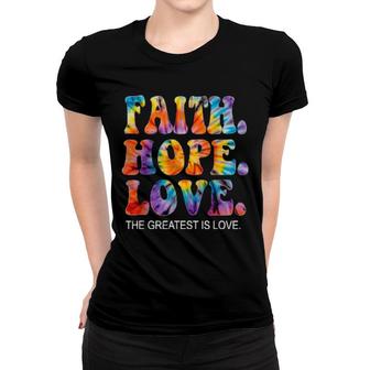 Christian Faith Hope Love Vintage Retro Women T-shirt | Mazezy