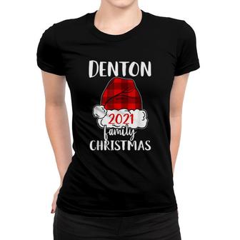 Christmas 2021 Denton Matching Pajama Santa Hat Women T-shirt | Mazezy