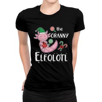 Christmas Axolotl Elf Elfolotl Matching Family Granny Elf Women T-shirt | Mazezy