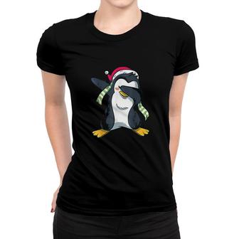 Christmas Pajama Penguin Dabbing Women T-shirt | Mazezy