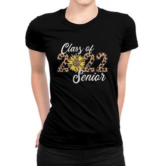 Class Of 2022 Senior Graduation Leopard Sunflower Vintage Pullover Women T-shirt | Mazezy