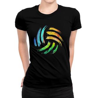 Colorsplash Painted Beach Volleyball Women T-shirt | Mazezy