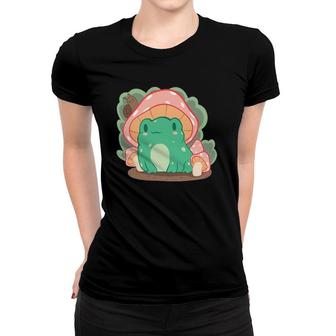 Cottagecore Aesthetic Frog Mushroom Hat Snail Kids Kawaii Women T-shirt | Mazezy
