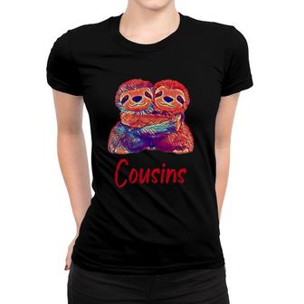 Cousins Two Hugging Sloths Polygon Style Women T-shirt | Mazezy